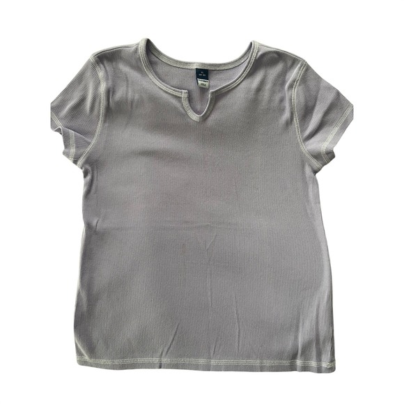 Old Navy Other - Old Navy Girls XL 14-16 Ribbed Short Sleeve Split Neck Tee Lavender Purple Shirt